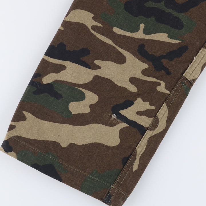 Camouflage Woodland Camo Ripstop Military Cargo Pants, Women's Size L (W27) unclear Khaki type Vintage Second Hand