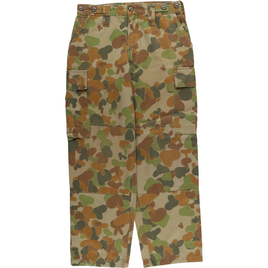 Australian Army Camouflage Pattern Duck Hunter Camo Military Cargo Pants, Size 18, Women's L (W30) cotton Khaki type Vintage Second Hand