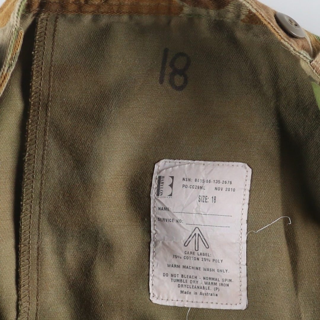 Australian Army Camouflage Pattern Duck Hunter Camo Military Cargo Pants, Size 18, Women's L (W30) cotton Khaki type Vintage Second Hand