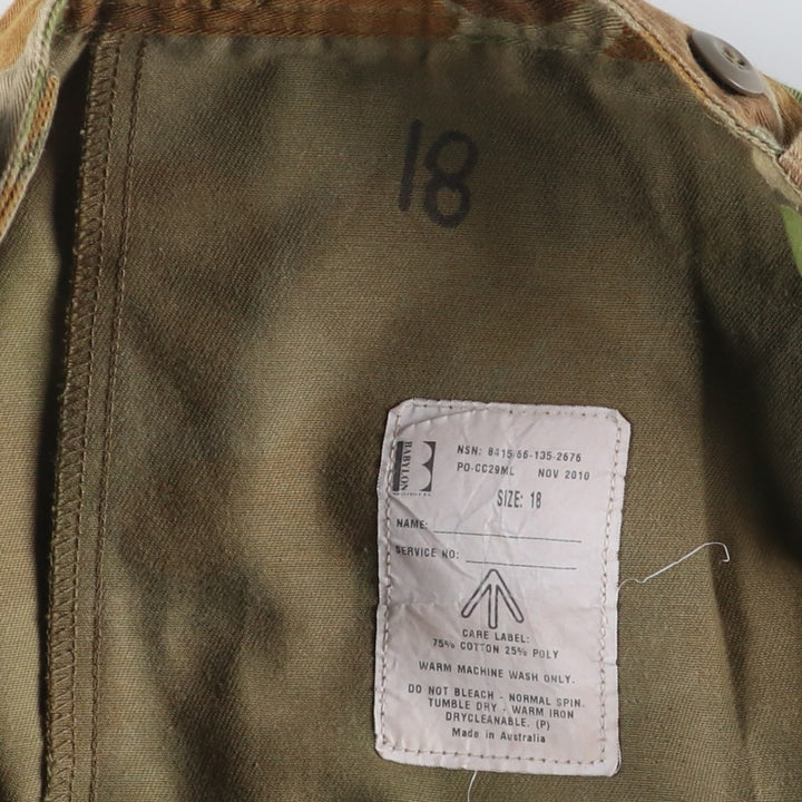 Australian Army Camouflage Pattern Duck Hunter Camo Military Cargo Pants, Size 18, Women's L (W30) cotton Khaki type Vintage Second Hand