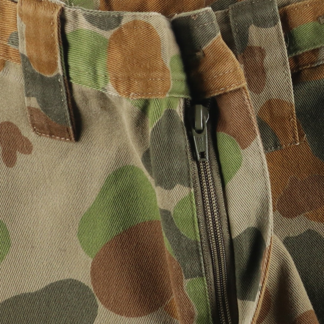 Australian Army Camouflage Pattern Duck Hunter Camo Military Cargo Pants, Size 18, Women's L (W30) cotton Khaki type Vintage Second Hand