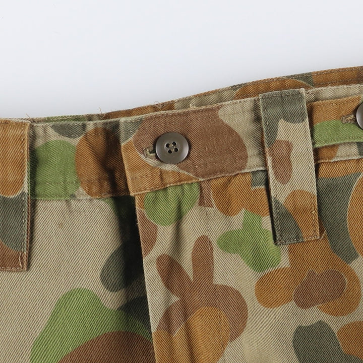 Australian Army Camouflage Pattern Duck Hunter Camo Military Cargo Pants, Size 18, Women's L (W30) cotton Khaki type Vintage Second Hand