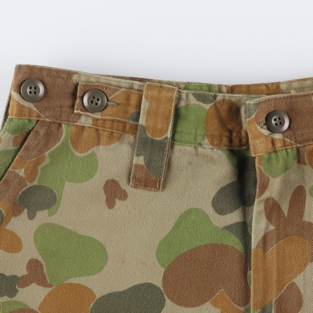 Australian Army Camouflage Pattern Duck Hunter Camo Military Cargo Pants, Size 18, Women's L (W30) cotton Khaki type Vintage Second Hand