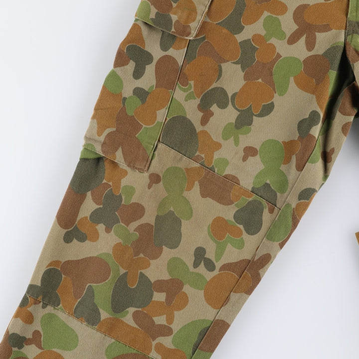 Australian Army Camouflage Pattern Duck Hunter Camo Military Cargo Pants, Size 18, Women's L (W30) cotton Khaki type Vintage Second Hand