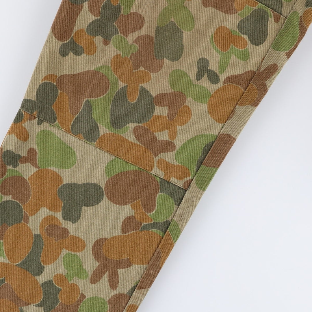 Australian Army Camouflage Pattern Duck Hunter Camo Military Cargo Pants, Size 18, Women's L (W30) cotton Khaki type Vintage Second Hand