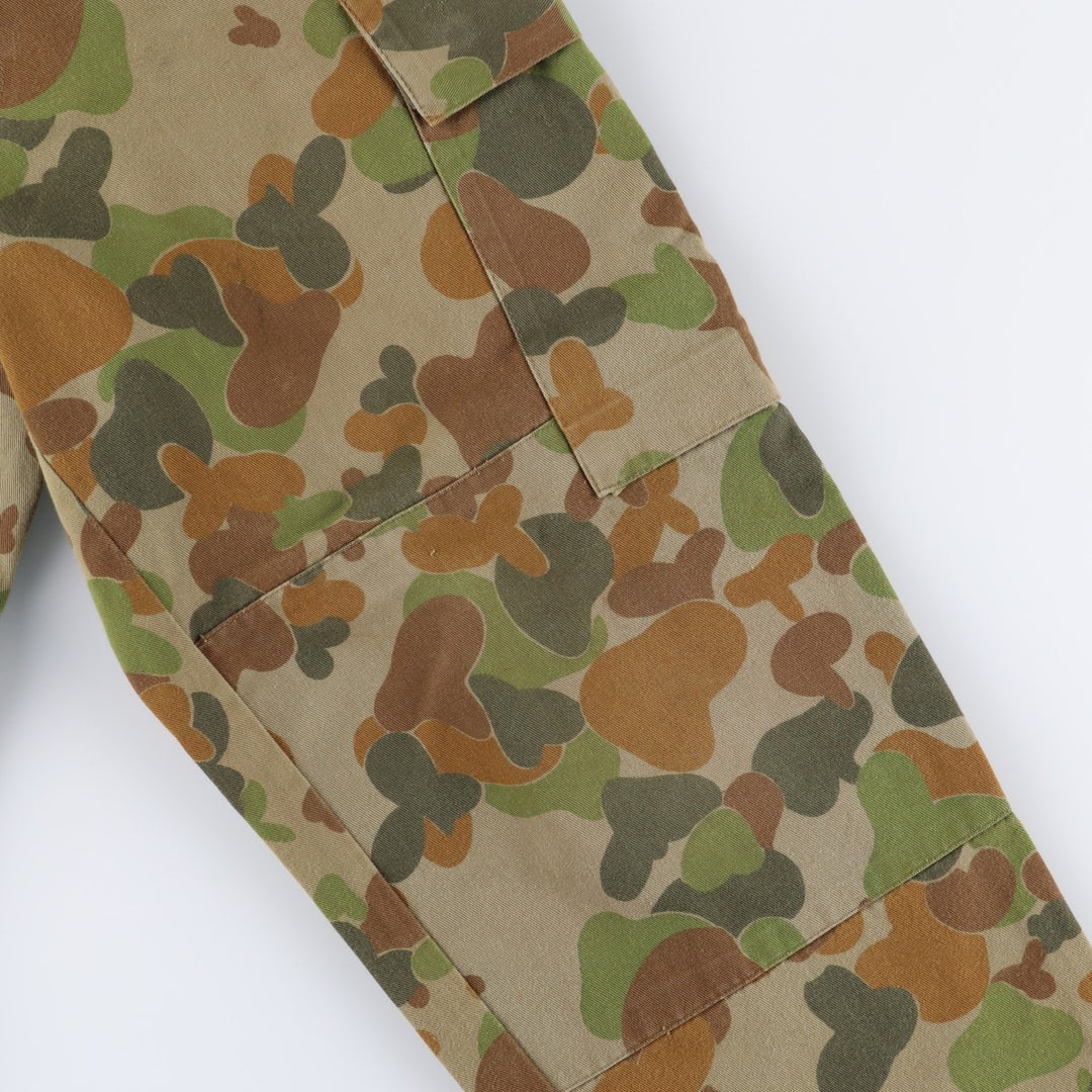 Australian Army Camouflage Pattern Duck Hunter Camo Military Cargo Pants, Size 18, Women's L (W30) cotton Khaki type Vintage Second Hand