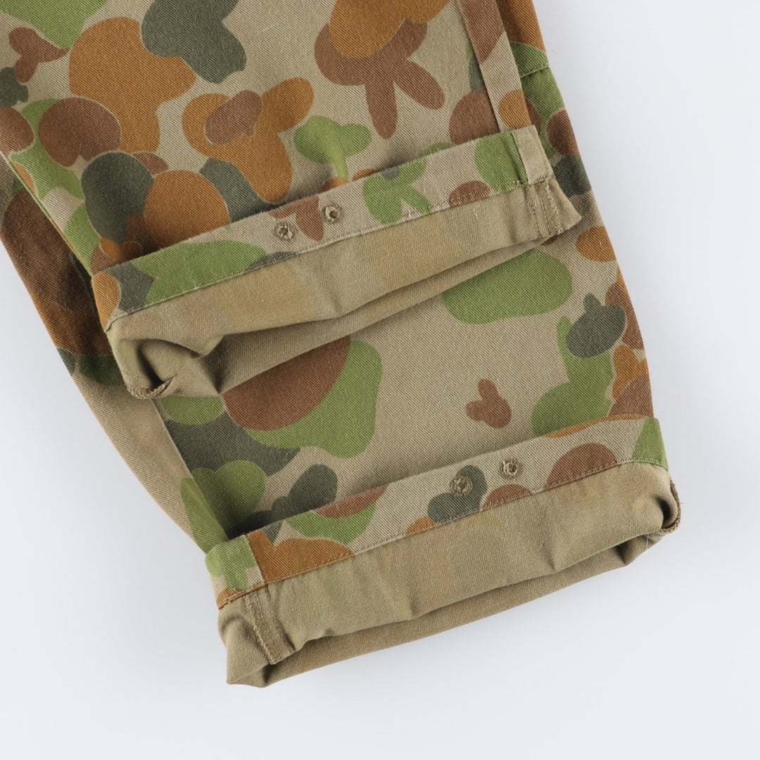 Australian Army Camouflage Pattern Duck Hunter Camo Military Cargo Pants, Size 18, Women's L (W30) cotton Khaki type Vintage Second Hand