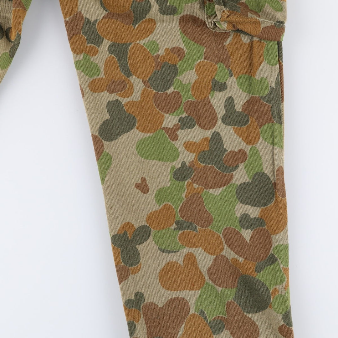 Australian Army Camouflage Pattern Duck Hunter Camo Military Cargo Pants, Size 18, Women's L (W30) cotton Khaki type Vintage Second Hand
