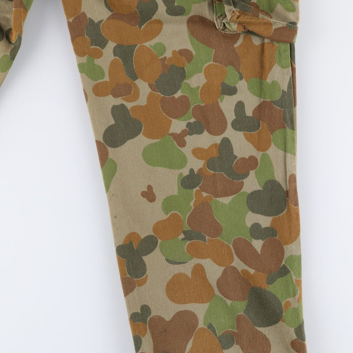 Australian Army Camouflage Pattern Duck Hunter Camo Military Cargo Pants, Size 18, Women's L (W30) cotton Khaki type Vintage Second Hand