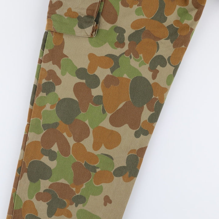 Australian Army Camouflage Pattern Duck Hunter Camo Military Cargo Pants, Size 18, Women's L (W30) cotton Khaki type Vintage Second Hand