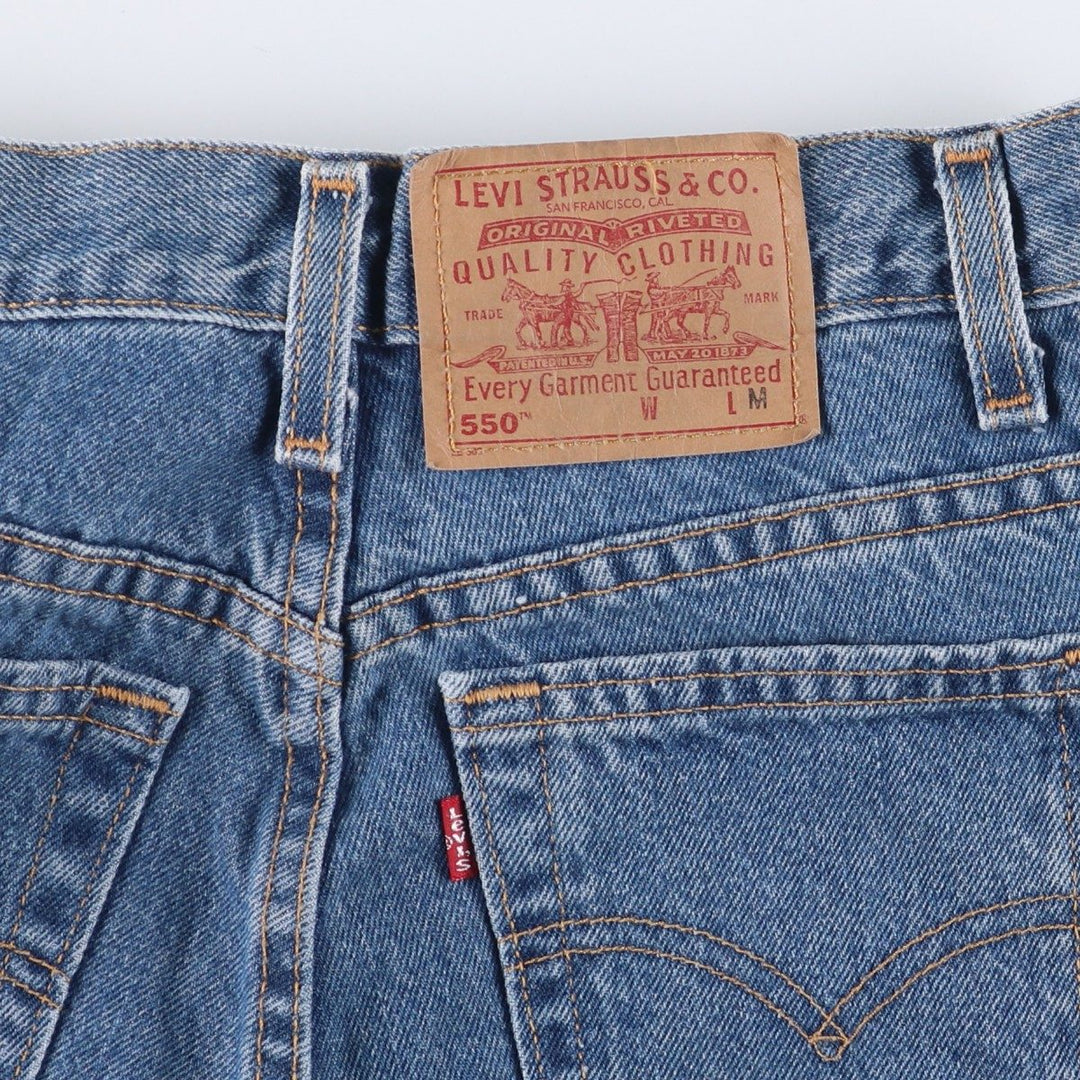 2000'S Levi's 550 Relaxed Fit Tapered Leg Denim Pants, Made in USA, Women's Size M (W26) cotton blue type Vintage Second Hand