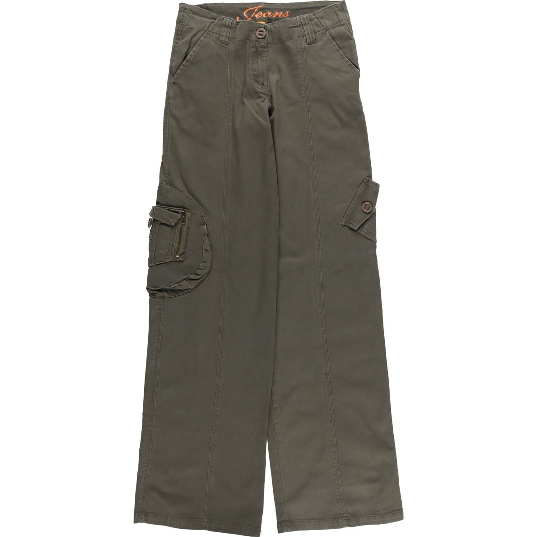 CREATOR Jeans Bootcut Flare Cargo Pants, Women's Size M (W26) cotton Khaki type Vintage Second Hand