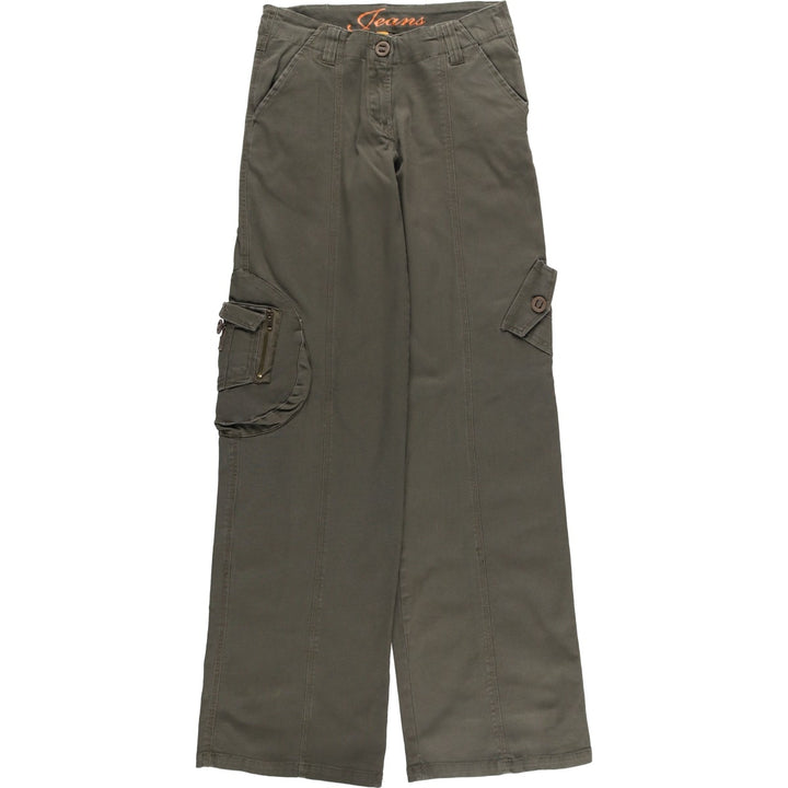 CREATOR Jeans Bootcut Flare Cargo Pants, Women's Size M (W26) cotton Khaki type Vintage Second Hand