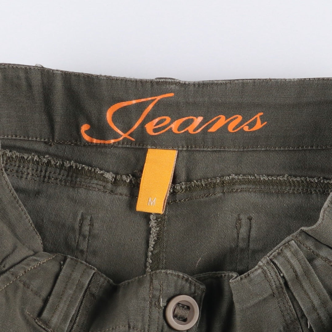 CREATOR Jeans Bootcut Flare Cargo Pants, Women's Size M (W26) cotton Khaki type Vintage Second Hand