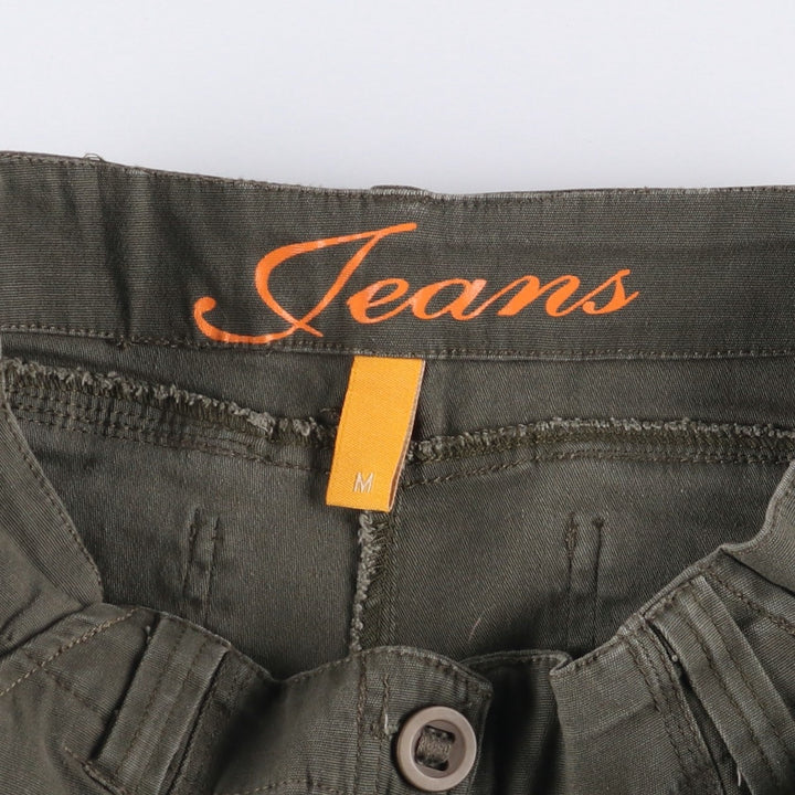 CREATOR Jeans Bootcut Flare Cargo Pants, Women's Size M (W26) cotton Khaki type Vintage Second Hand