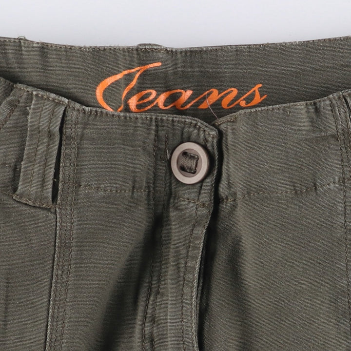 CREATOR Jeans Bootcut Flare Cargo Pants, Women's Size M (W26) cotton Khaki type Vintage Second Hand