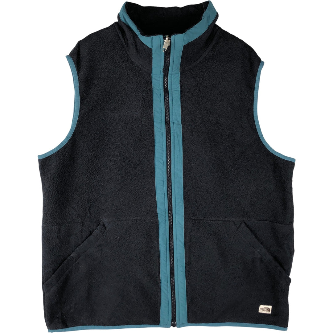 The North Face Fleece Vest, Men's Size L polyester navy blue type Vintage Second Hand
