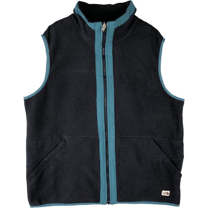 The North Face Fleece Vest, Men's Size L polyester navy blue type Vintage Second Hand