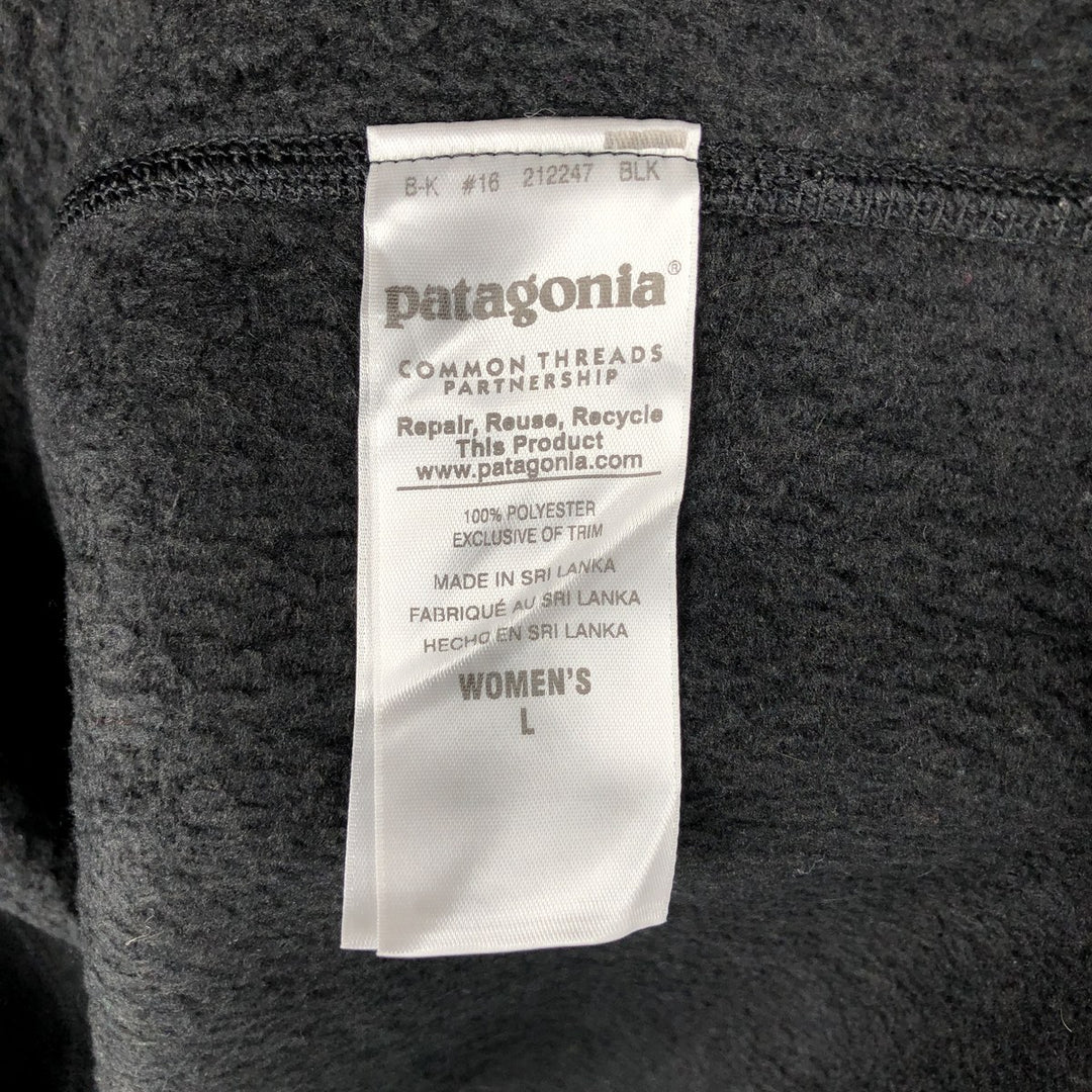 Patagonia Better Sweater Vest 25886FA15 Fleece Vest, Women's Size L polyester black type Vintage Second Hand