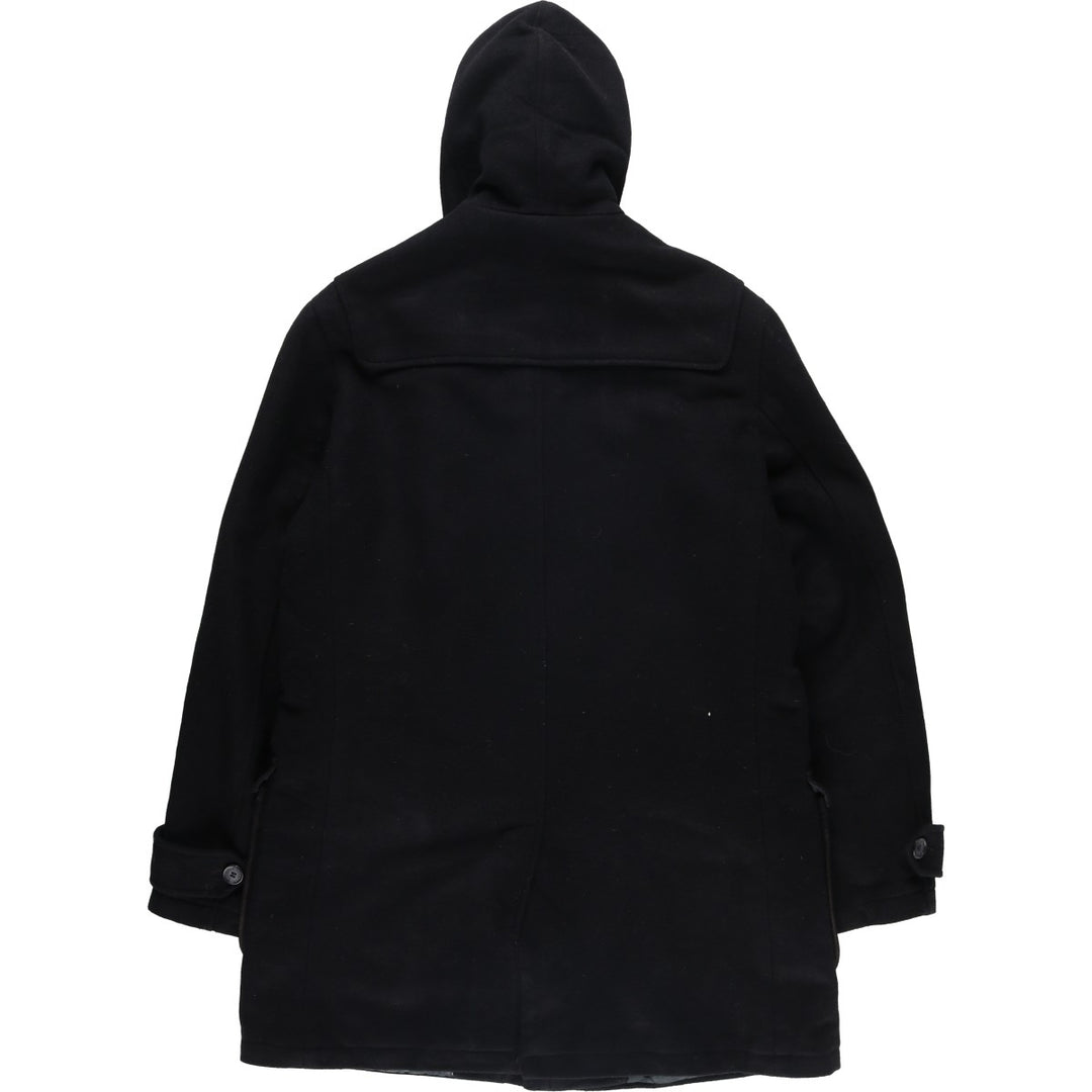 2000s~ Barbour 3 Warrant Padded Hooded Wool Half Coat, Men's Size L wool black type Vintage Second Hand