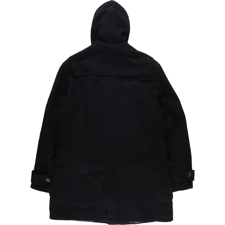 2000s~ Barbour 3 Warrant Padded Hooded Wool Half Coat, Men's Size L wool black type Vintage Second Hand