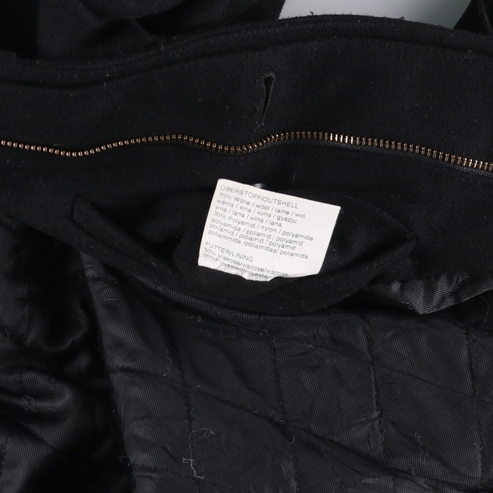 2000s~ Barbour 3 Warrant Padded Hooded Wool Half Coat, Men's Size L wool black type Vintage Second Hand