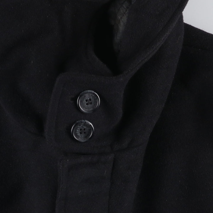 2000s~ Barbour 3 Warrant Padded Hooded Wool Half Coat, Men's Size L wool black type Vintage Second Hand