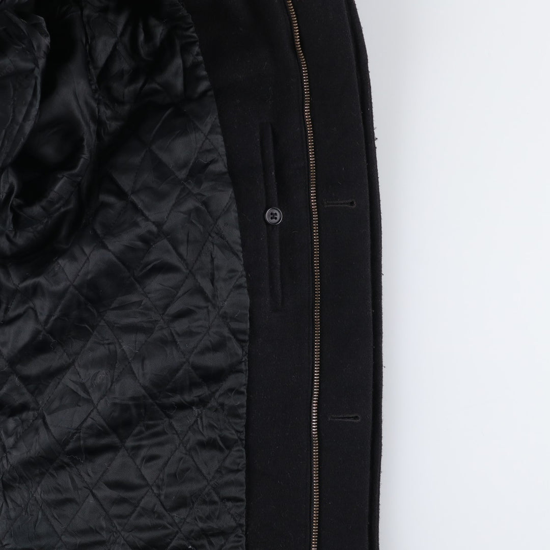 2000s~ Barbour 3 Warrant Padded Hooded Wool Half Coat, Men's Size L wool black type Vintage Second Hand