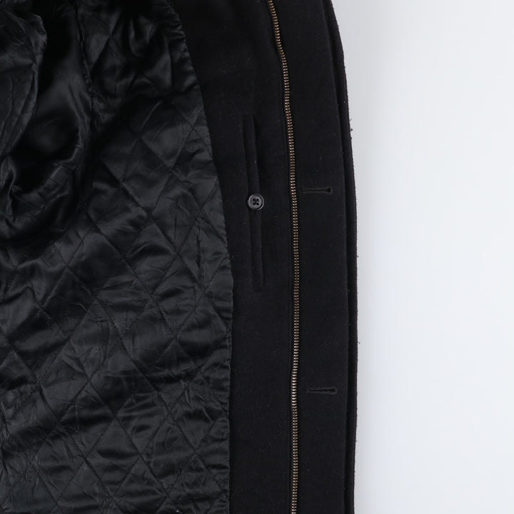 2000s~ Barbour 3 Warrant Padded Hooded Wool Half Coat, Men's Size L wool black type Vintage Second Hand