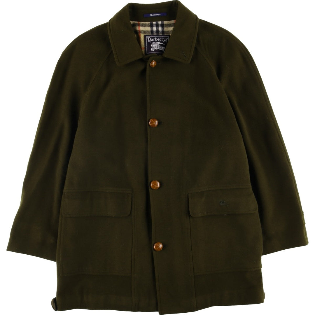 Burberry's wool half coat, size M, men's wool Khaki type Vintage Second Hand