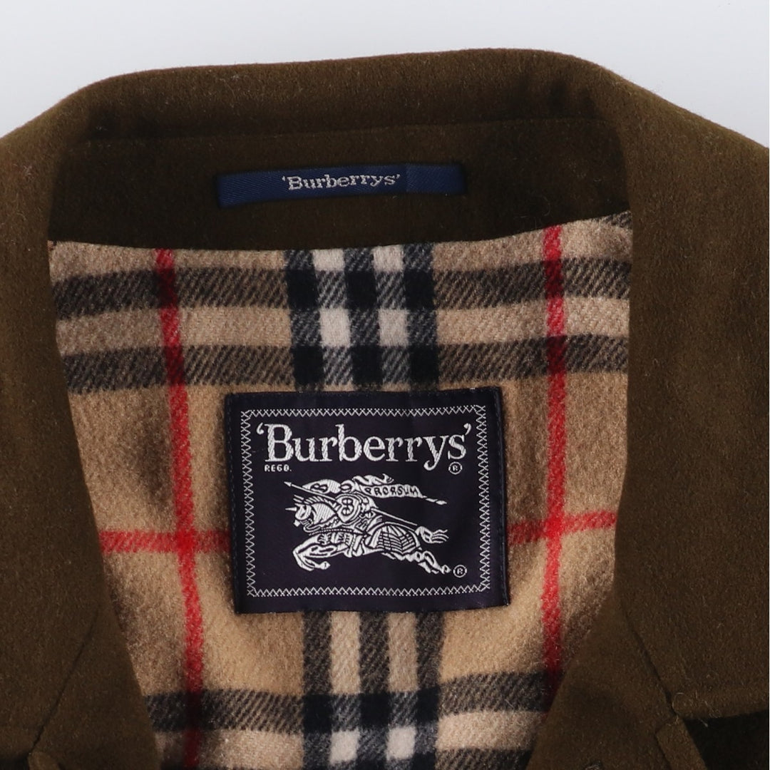 Burberry's wool half coat, size M, men's wool Khaki type Vintage Second Hand