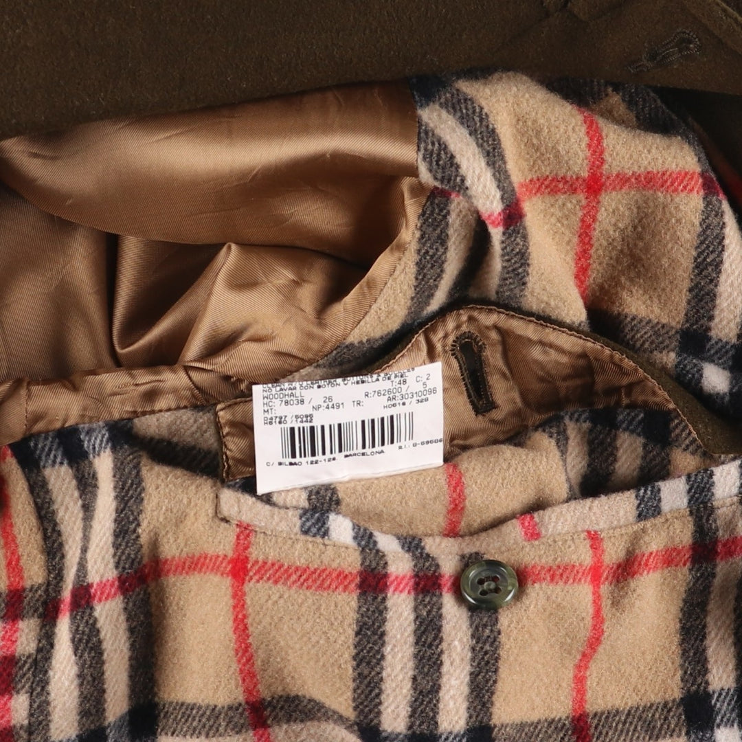 Burberry's wool half coat, size M, men's wool Khaki type Vintage Second Hand