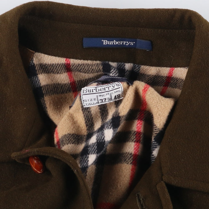 Burberry's wool half coat, size M, men's wool Khaki type Vintage Second Hand