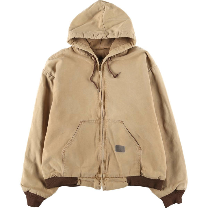 Vintage 80s-90'S Key Active Jacket Type Duck Full Zip Hoodie, Men's XL cotton ocher yellow type Vintage Second Hand