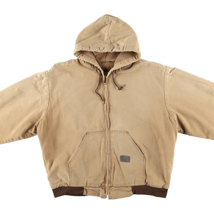 Vintage 80s-90'S Key Active Jacket Type Duck Full Zip Hoodie, Men's XL cotton ocher yellow type Vintage Second Hand