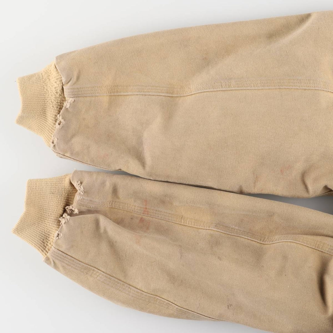 2000'S Carhartt Active Jacket, Padded Duck Full Zip Hoodie, Men's Size XL cotton ocher yellow type Vintage Second Hand