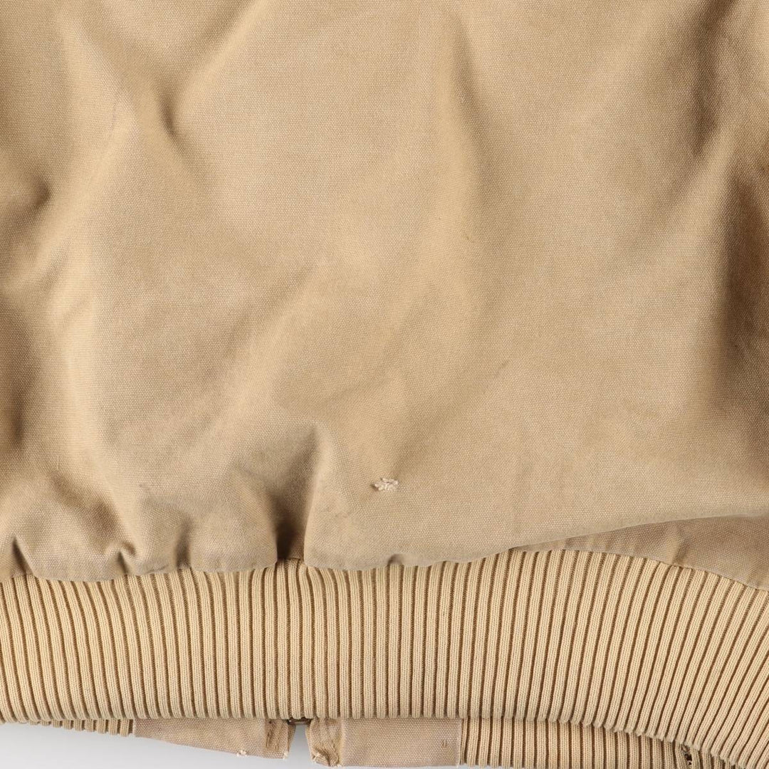 2000'S Carhartt Active Jacket, Padded Duck Full Zip Hoodie, Men's Size XL cotton ocher yellow type Vintage Second Hand