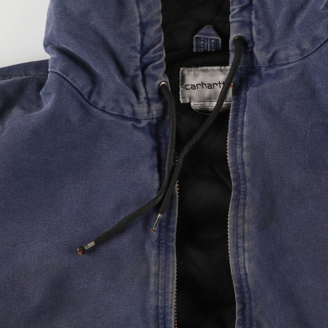 Carhartt Active Jacket, Padded Duck Full-Zip Hoodie, Men's XL unclear navy blue type Vintage Second Hand