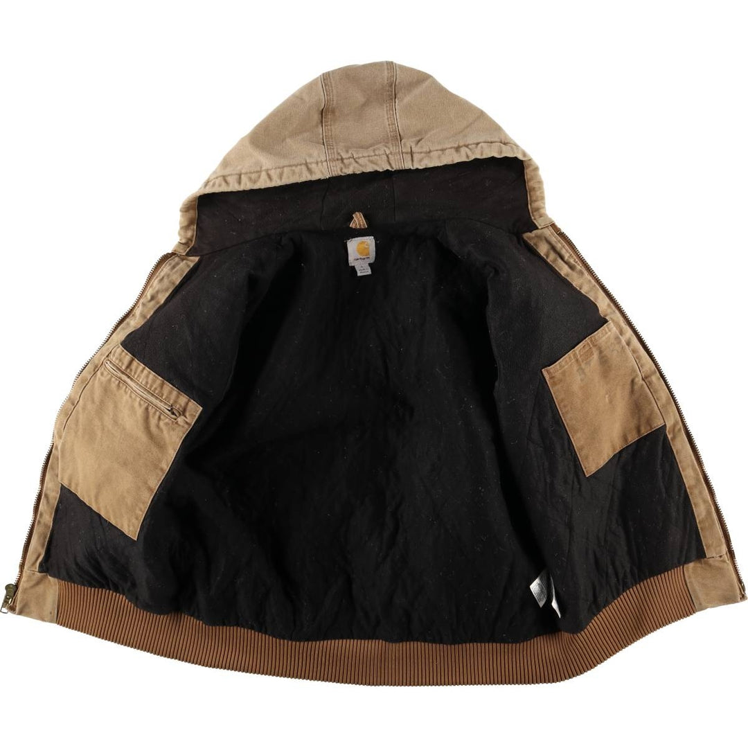 Carhartt Active Jacket, Padded Duck Full-Zip Hoodie, Men's Size L cotton brown type Vintage Second Hand