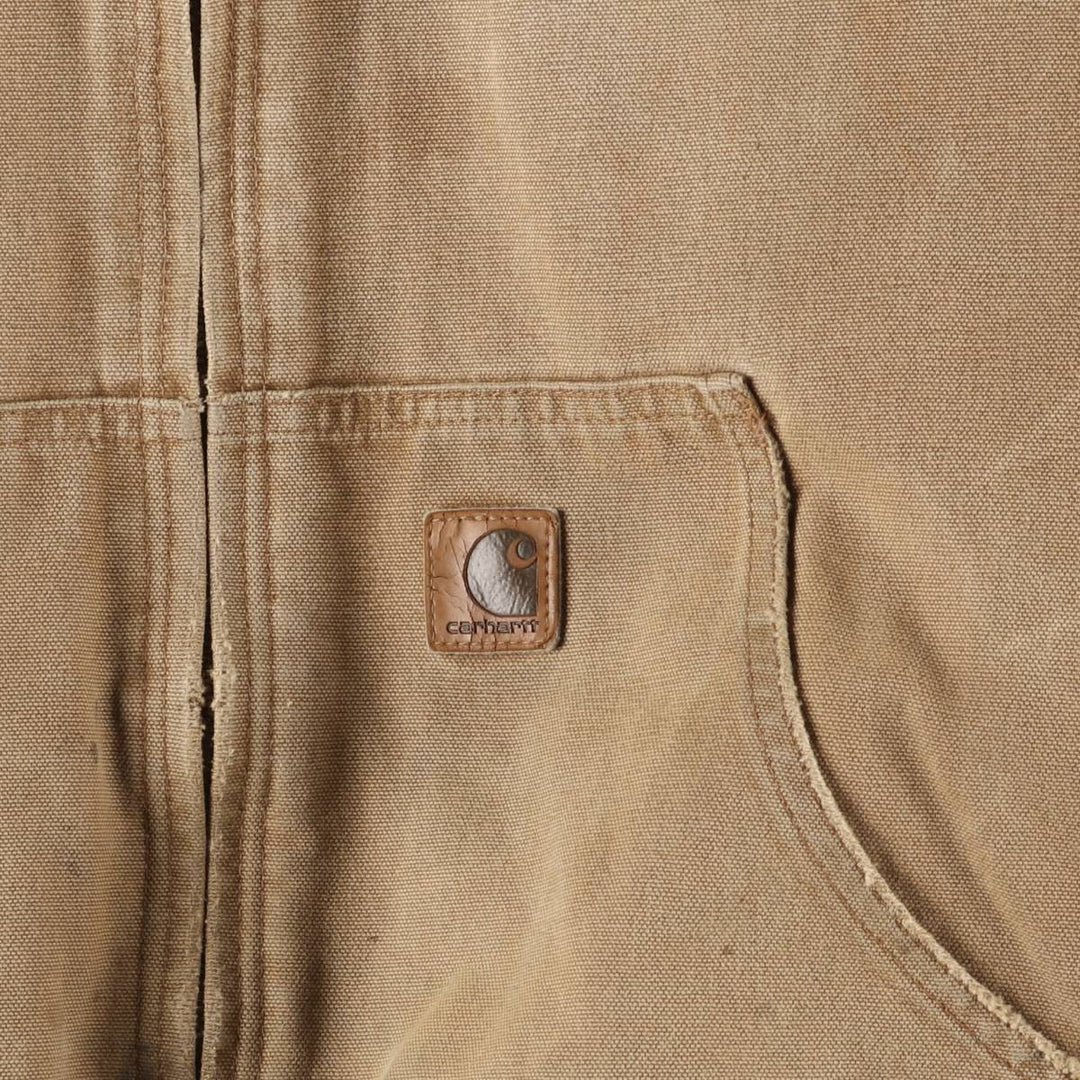 Carhartt Active Jacket, Padded Duck Full-Zip Hoodie, Men's Size L cotton brown type Vintage Second Hand