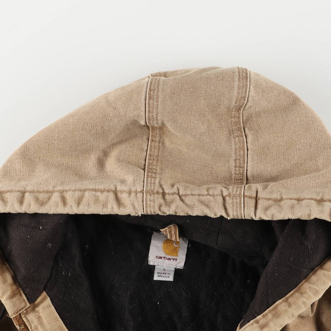 Carhartt Active Jacket, Padded Duck Full-Zip Hoodie, Men's Size L cotton brown type Vintage Second Hand