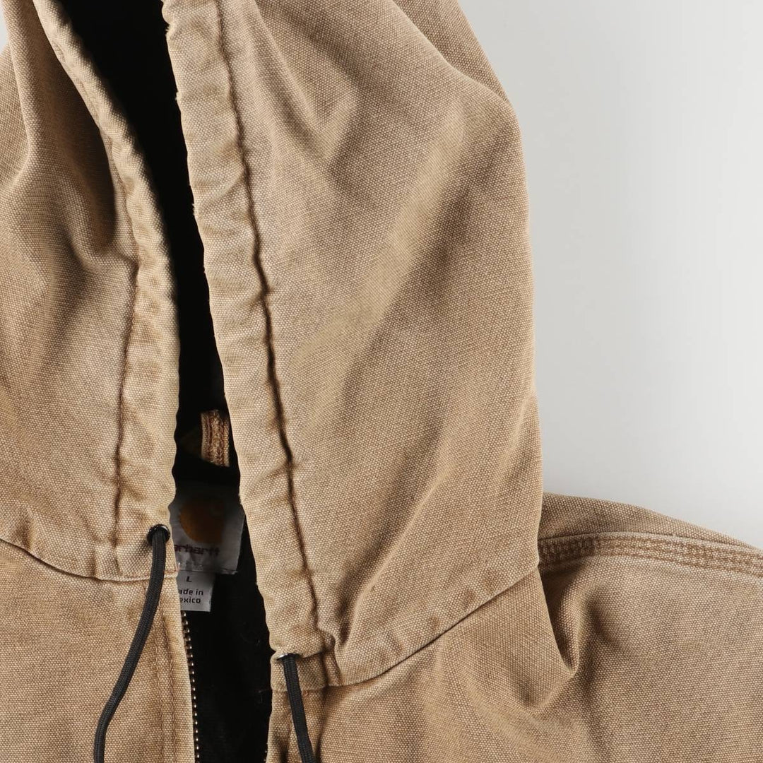 Carhartt Active Jacket, Padded Duck Full-Zip Hoodie, Men's Size L cotton brown type Vintage Second Hand