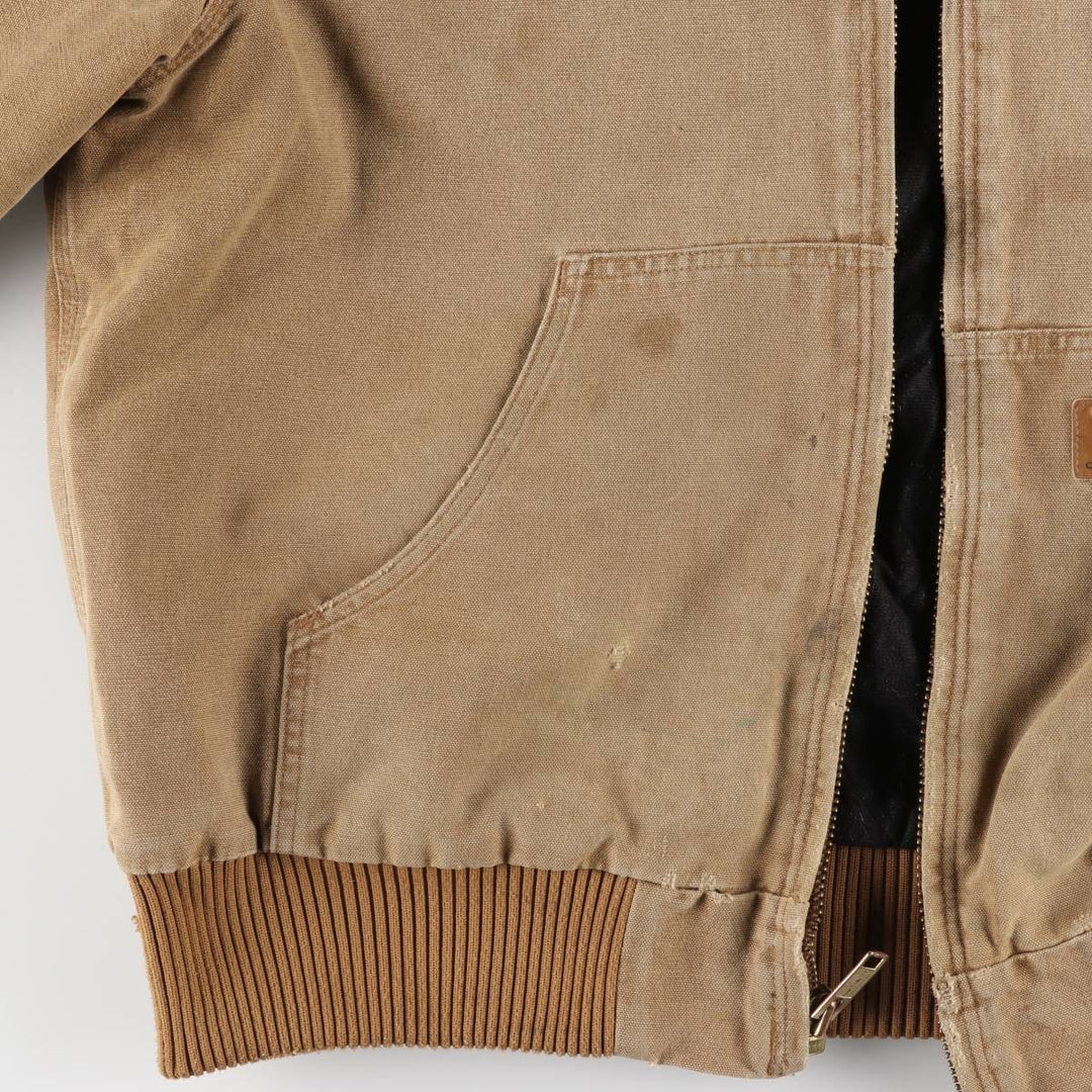 Carhartt Active Jacket, Padded Duck Full-Zip Hoodie, Men's Size L cotton brown type Vintage Second Hand