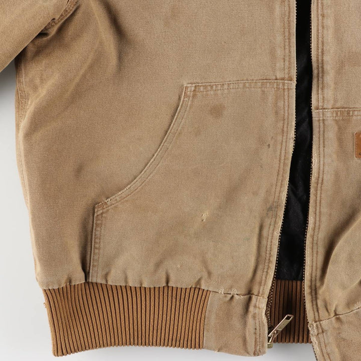 Carhartt Active Jacket, Padded Duck Full-Zip Hoodie, Men's Size L cotton brown type Vintage Second Hand
