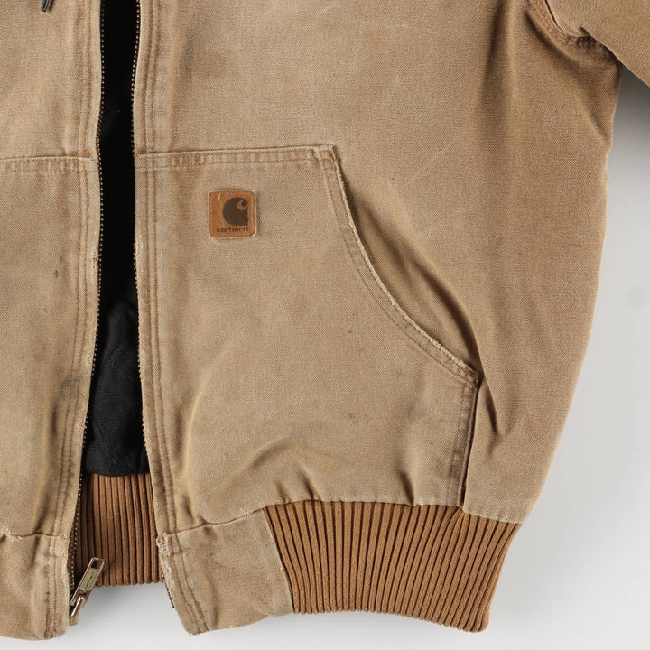 Carhartt Active Jacket, Padded Duck Full-Zip Hoodie, Men's Size L cotton brown type Vintage Second Hand