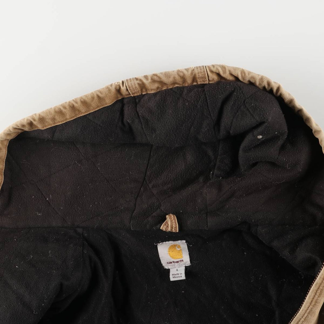 Carhartt Active Jacket, Padded Duck Full-Zip Hoodie, Men's Size L cotton brown type Vintage Second Hand