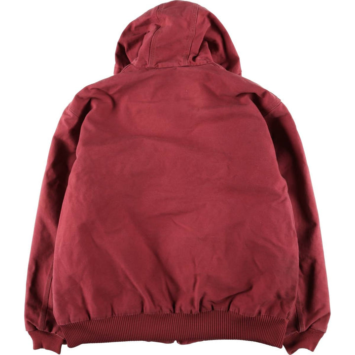 00'S Carhartt Active Jacket, Padded Duck Full Zip Hoodie, Men's XXL unclear red type Vintage Second Hand