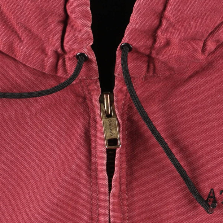 00'S Carhartt Active Jacket, Padded Duck Full Zip Hoodie, Men's XXL unclear red type Vintage Second Hand