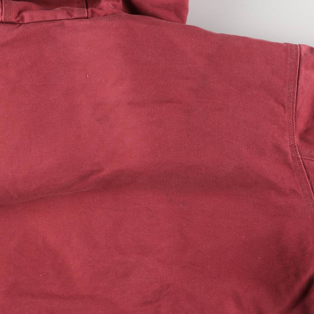 00'S Carhartt Active Jacket, Padded Duck Full Zip Hoodie, Men's XXL unclear red type Vintage Second Hand