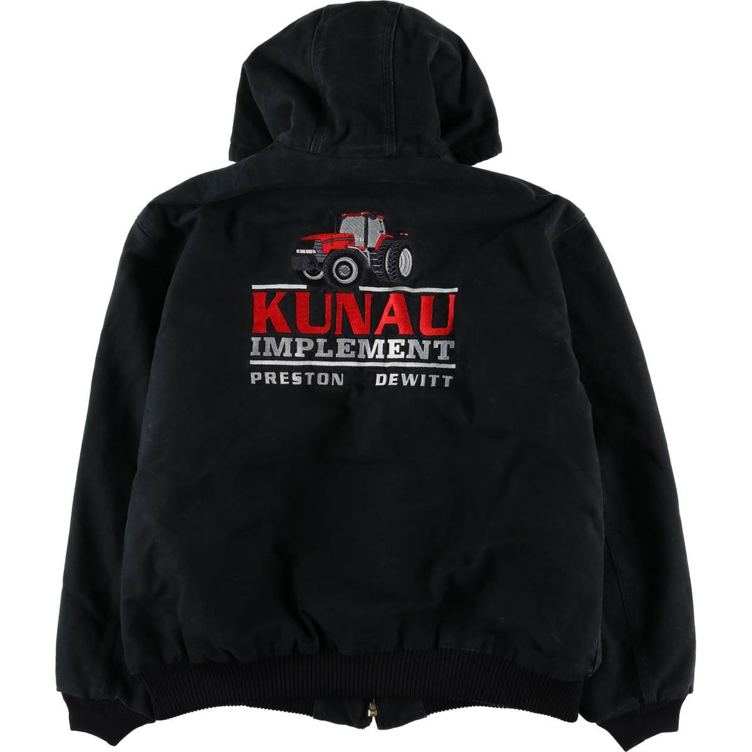 00'S Carhartt Active Jacket Duck Full Zip Hoodie Men's XL cotton black type Vintage Second Hand